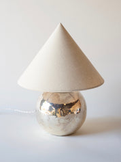 CHRISTOFLE, HAMMERED SILVER TABLE LAMP C. 1930