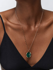 14kt Malachite Medallion