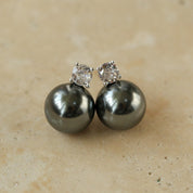 10mm Swarovsk Pearl Zirconia Stone Earrings