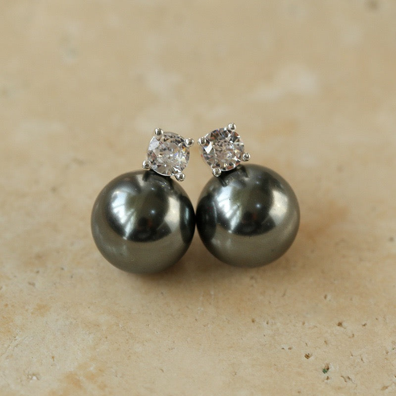 10mm Swarovsk Pearl Zirconia Stone Earrings