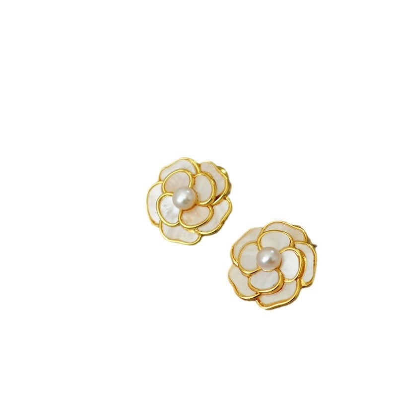 Camellia Pearl Earrings