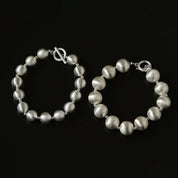 Silver Brushed Ball Bracelet