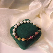 Colourful Gemstone Pearl Bracelet