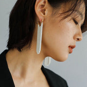 Silver Mini Chain Tassel Long Earrings