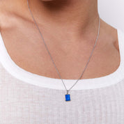 Emerald Cut Lapis Necklace