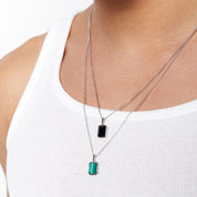 Emerald Cut Onyx Necklace