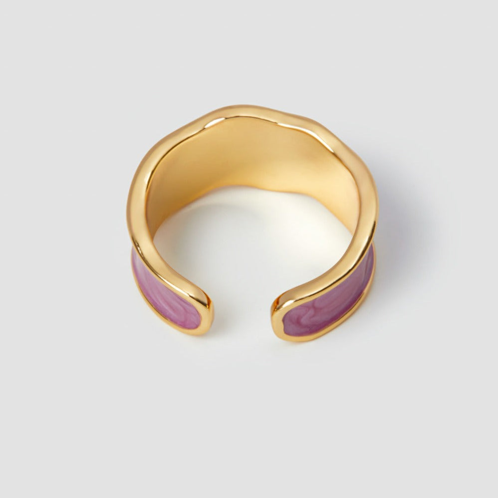 Enamel Charm Open Ring