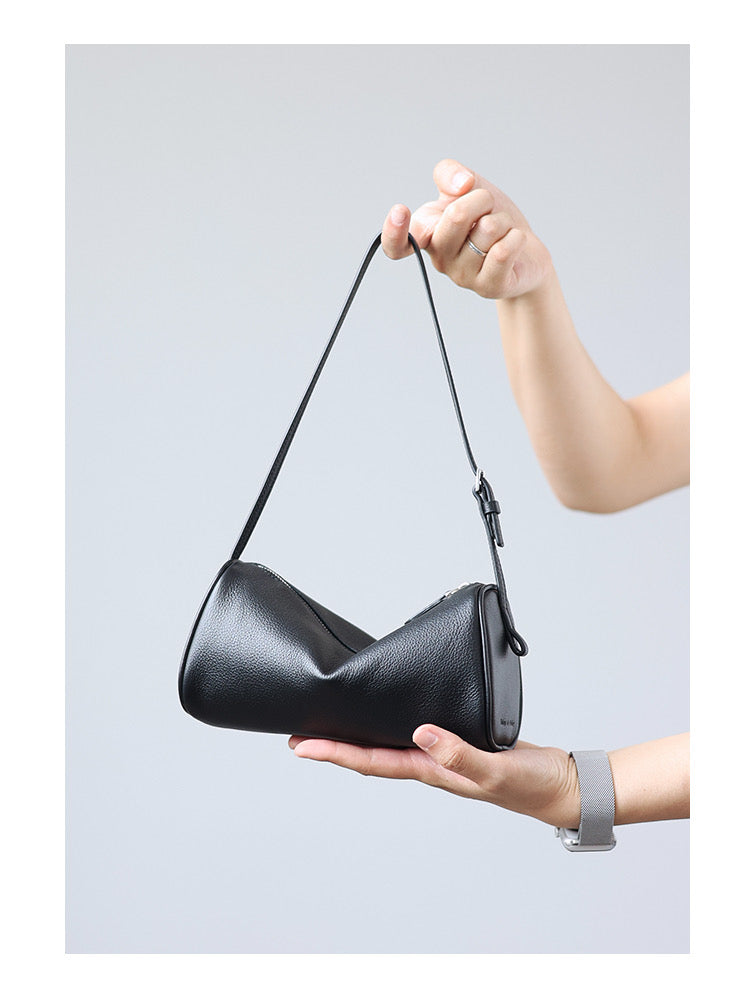 Lilian Genuine Leather Underarm Cylinder Bag