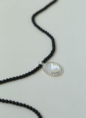 White Shell Black Onyx Necklace