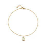 14kt Green Amethyst Pear Anklet