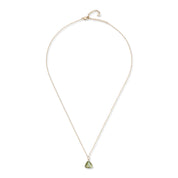 14kt Green Amethyst Trillion Necklace