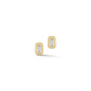 14kt Mini Diamond Baguette Studs