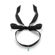 14kt Blue Topaz and Diamond Velvet Choker