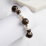 Tiger Eye Pearl Bracelet