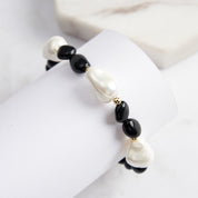 Baroque Pearl Obsidian Bracelet