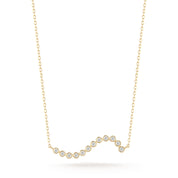 14kt Diamond Bezel Wave Necklace