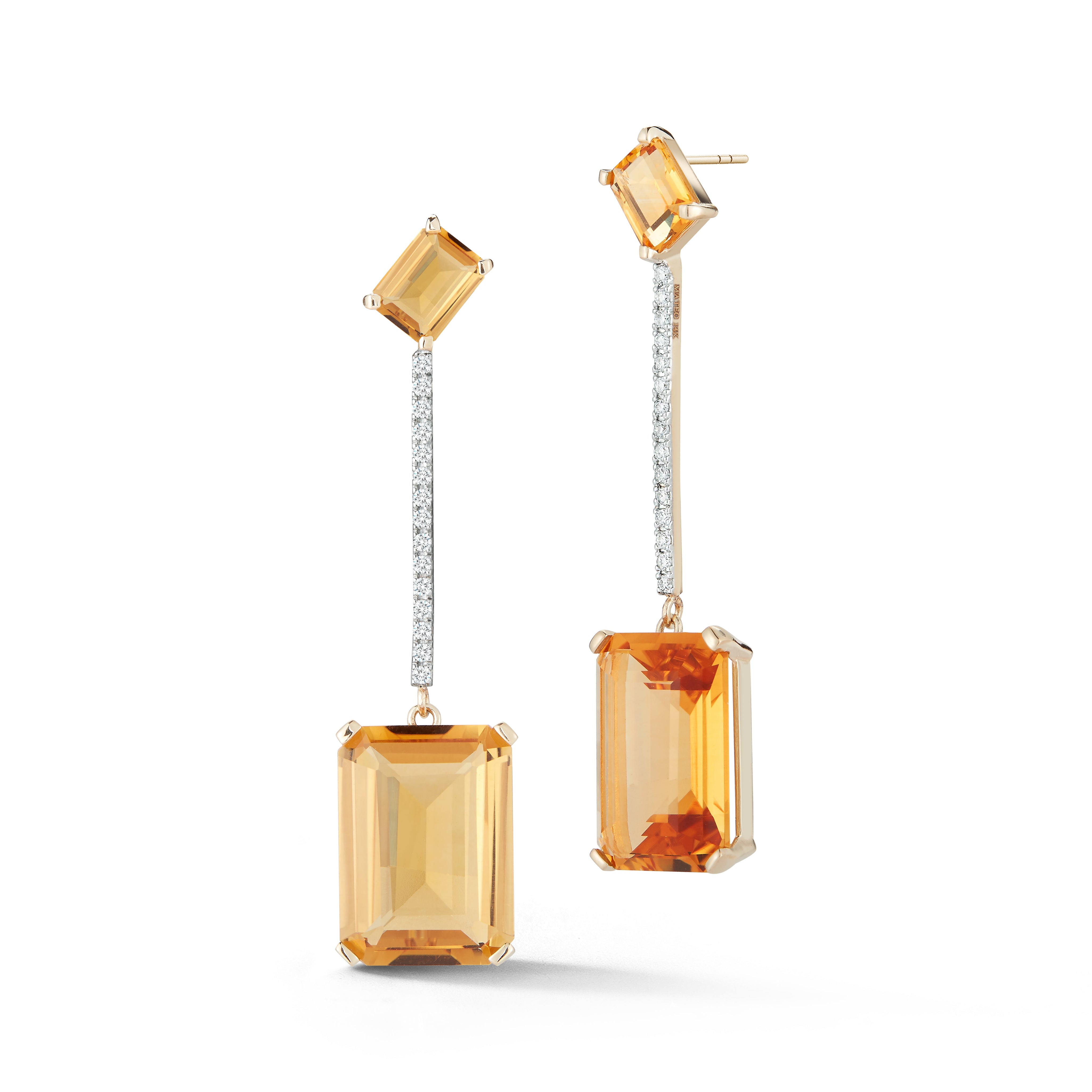 14kt Citrine Sunset Earrings