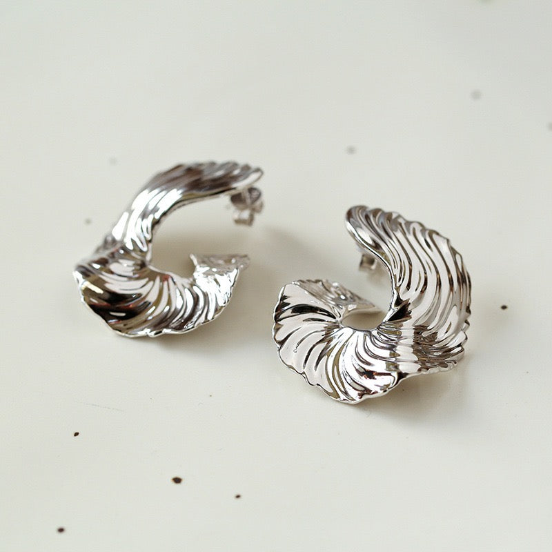 Silver Wave Earrings