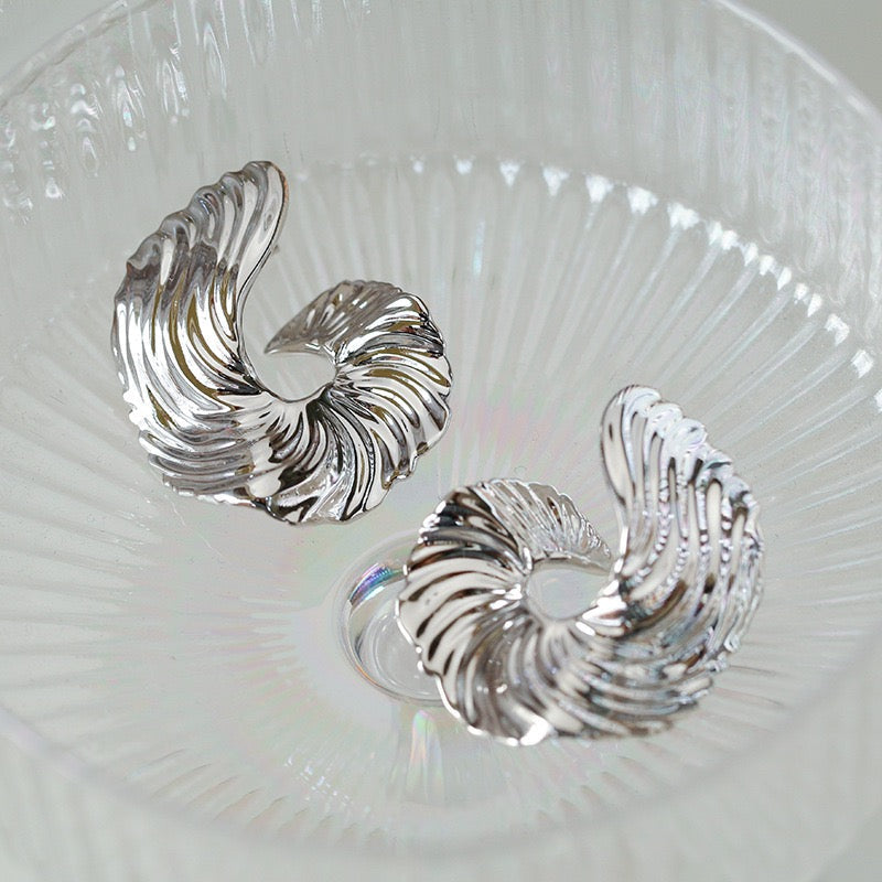 Silver Wave Earrings