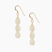 Triple White Pikake Drop Earrings