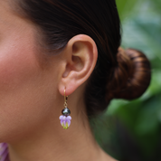 Purple Crown Tahitian Pearl Drop Earring