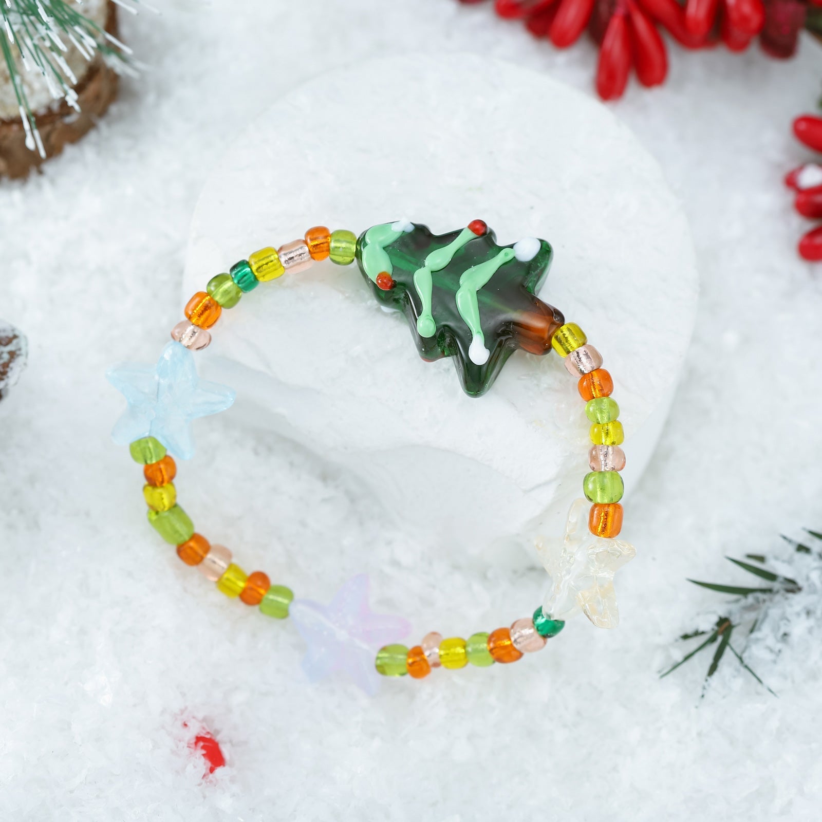 Christmas Tree Starfish Bracelet