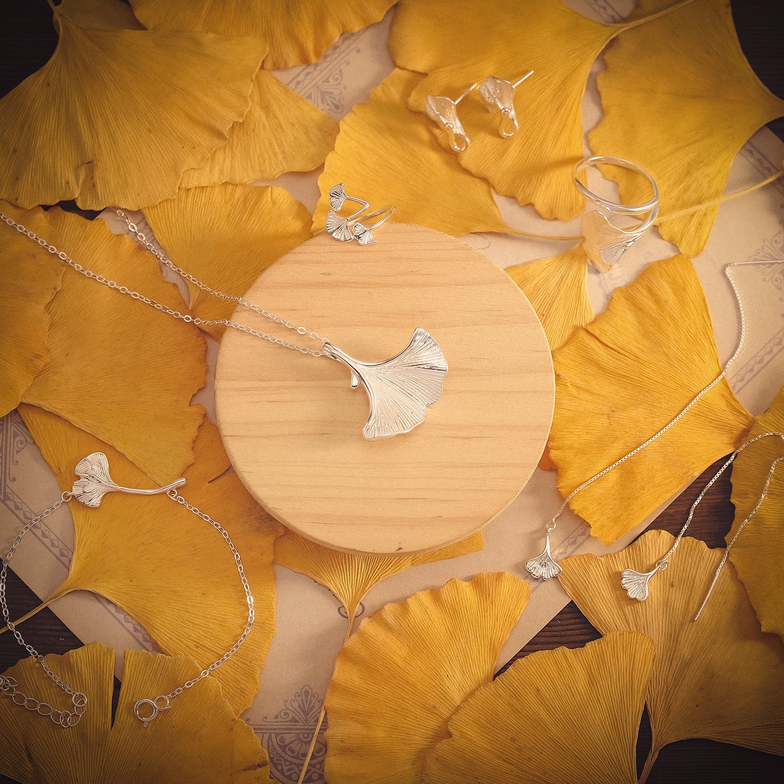 Silver Ginkgo Leaf Bracelet