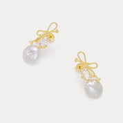 Pearl Bow Earrings