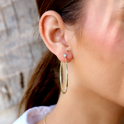 Priscilla Opal Hoop Earrings