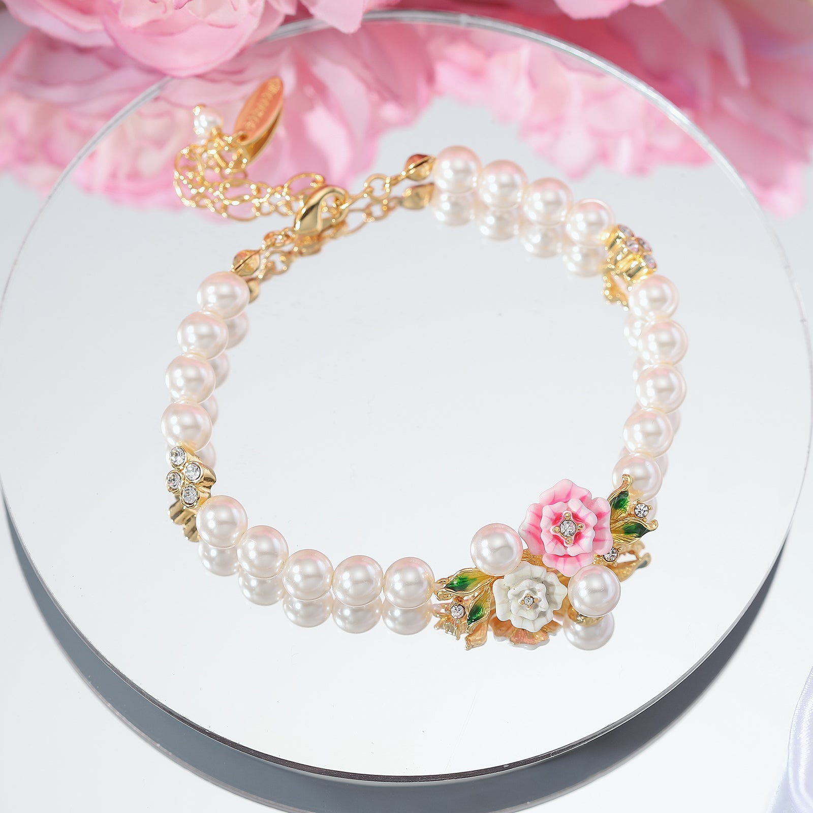 Wild Rose Pearl Bracelet