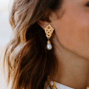 Love Knot Pearl Drop Earrings