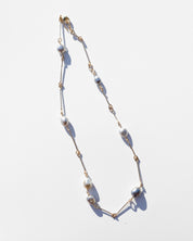 14K Bone Chain Necklace with Keshi Pearl