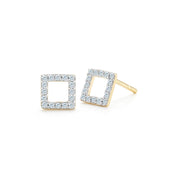 14kt Mini Diamond Square Stud