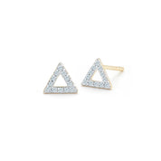 14kt Yellow Gold Mini Diamond Triangle Stud