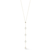 14kt Diamonds and Pearls Drizzle Lariat Necklace