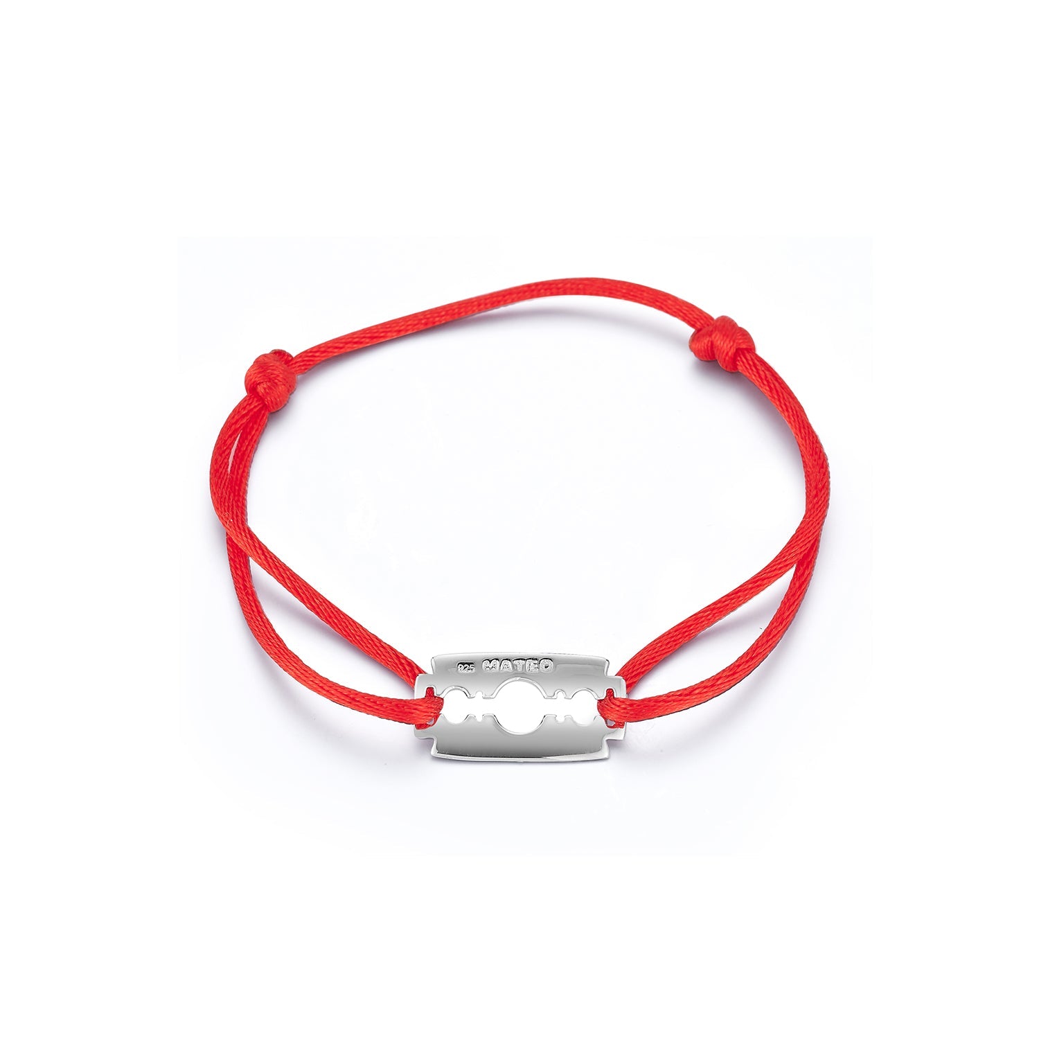 Razor Blade on Red Nylon Bracelet