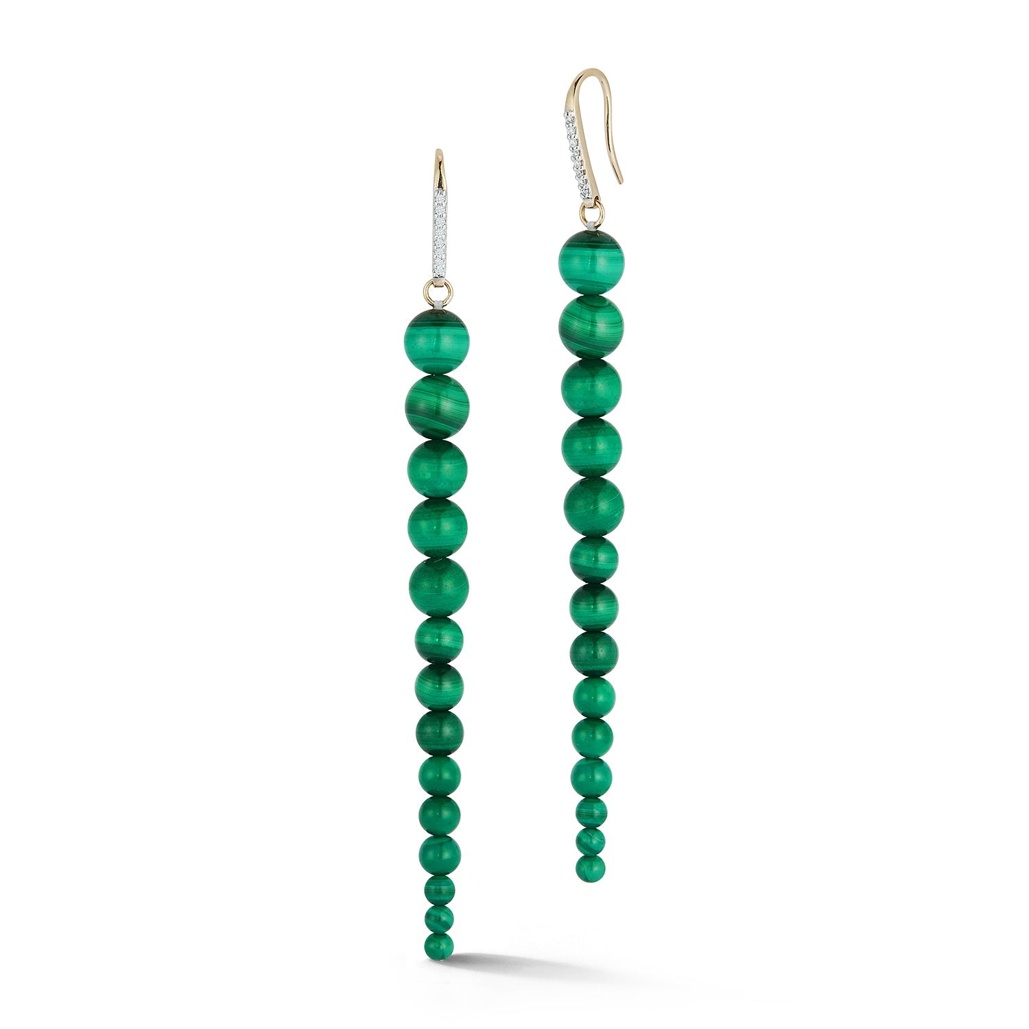 14kt Graduated Malachite Danglers