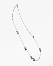 14K Many Tourmalines Floating Chain Necklace