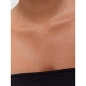 14kt Gold Mini Diamond Circle Necklace