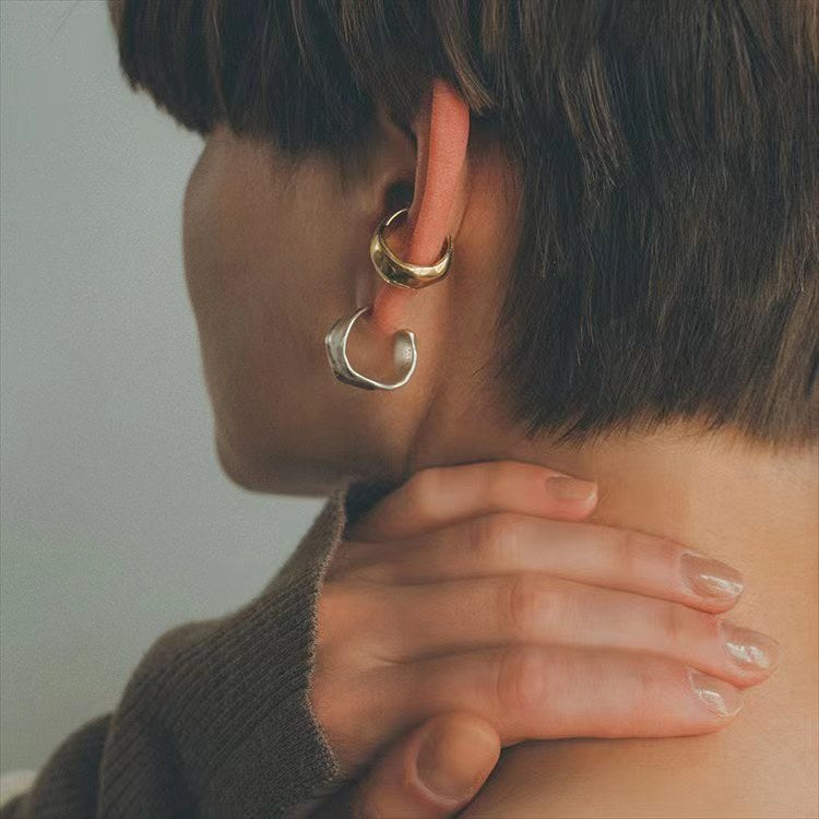 Irregular C-Shape Hoop Earrings