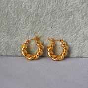 Twisted Gold Hoop Earrings