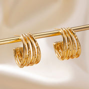 Multi Layers C Hoop Earrings