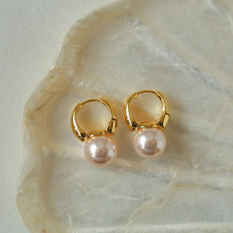 Classic Bucket-Shaped Swarovski Pearl Earrings