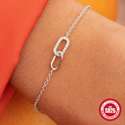 S925 Silver Double-Clasp Zirconia Bracelet