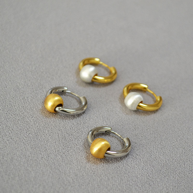 Cats Eye Ball Hoop Earrings