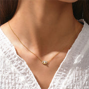 Angel Eyes Pearl Pendant Necklace