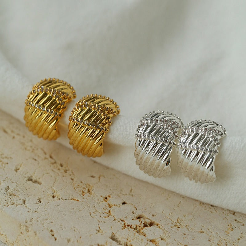 Zirconia Gold C Earrings