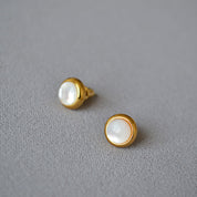 Round Mother of Pearl Earrings