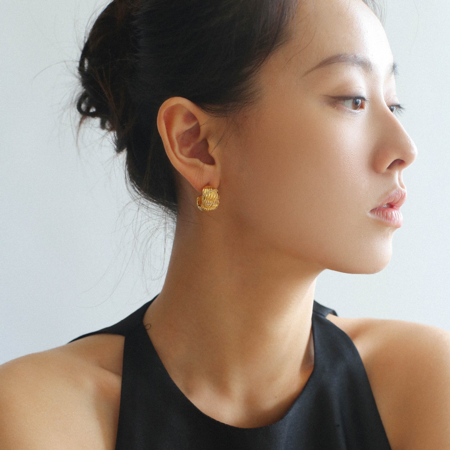 Zirconia Gold C Earrings