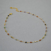 Colorful Gems Chain Necklace